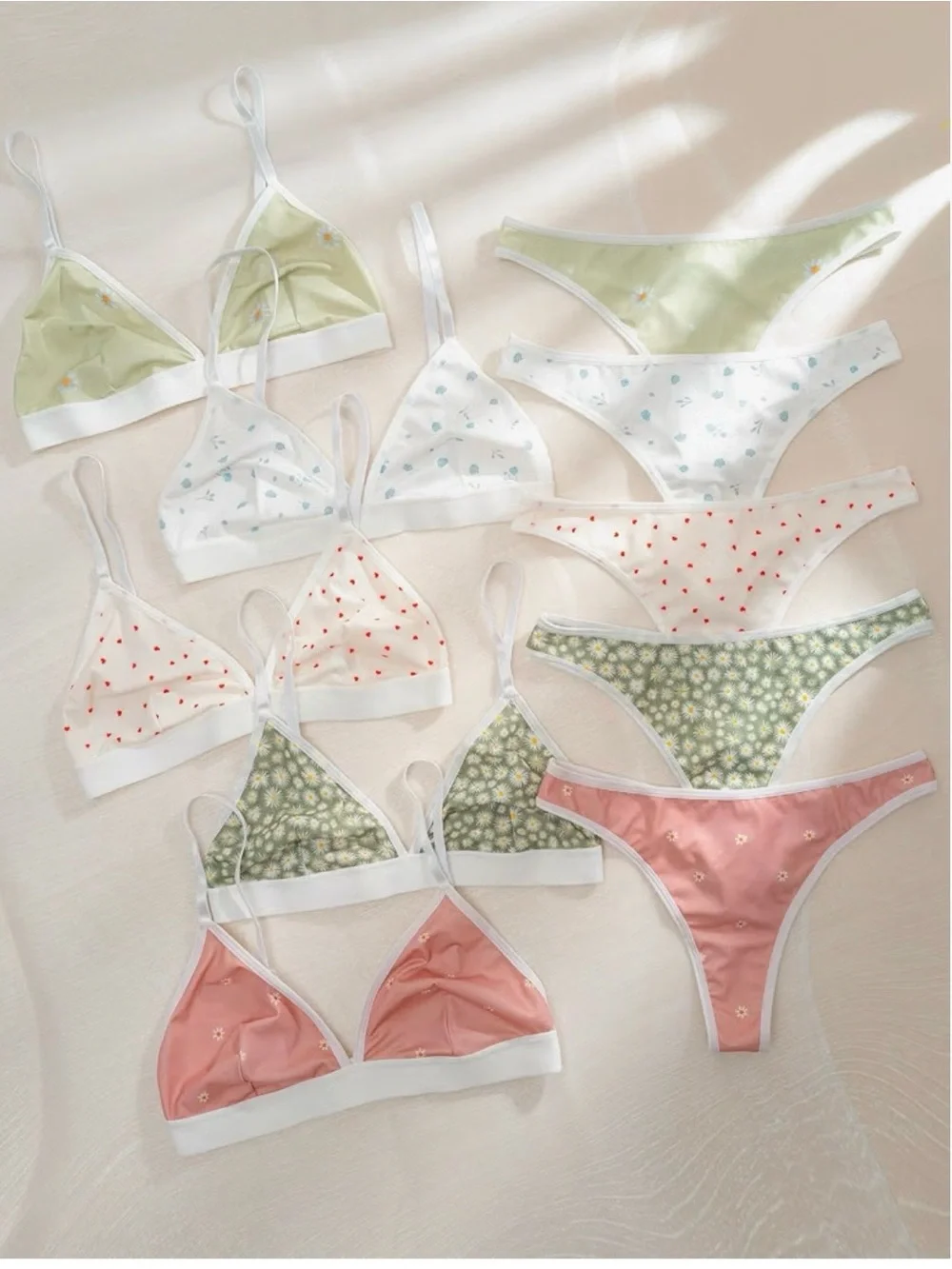 5 Sets Matching Bra and Panty Set Cute Sexy Lingerie Sets